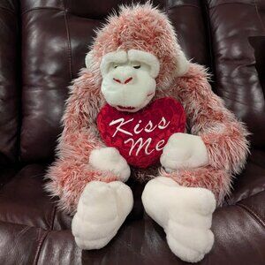 Large Valentine's Day Monkey- soft fur, no holes, no stains like new.